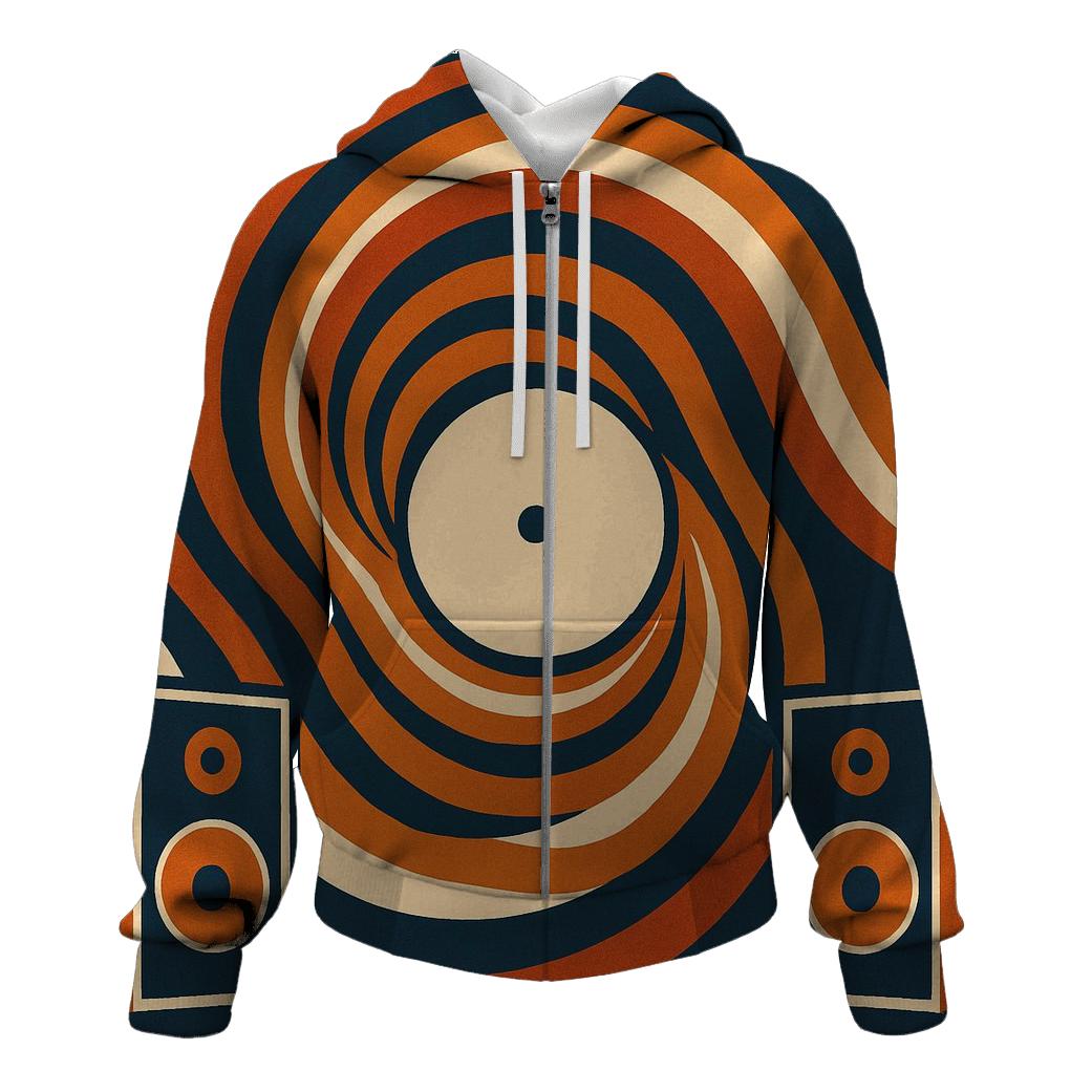 Sunburst Vinyl Waves graphic hoodies