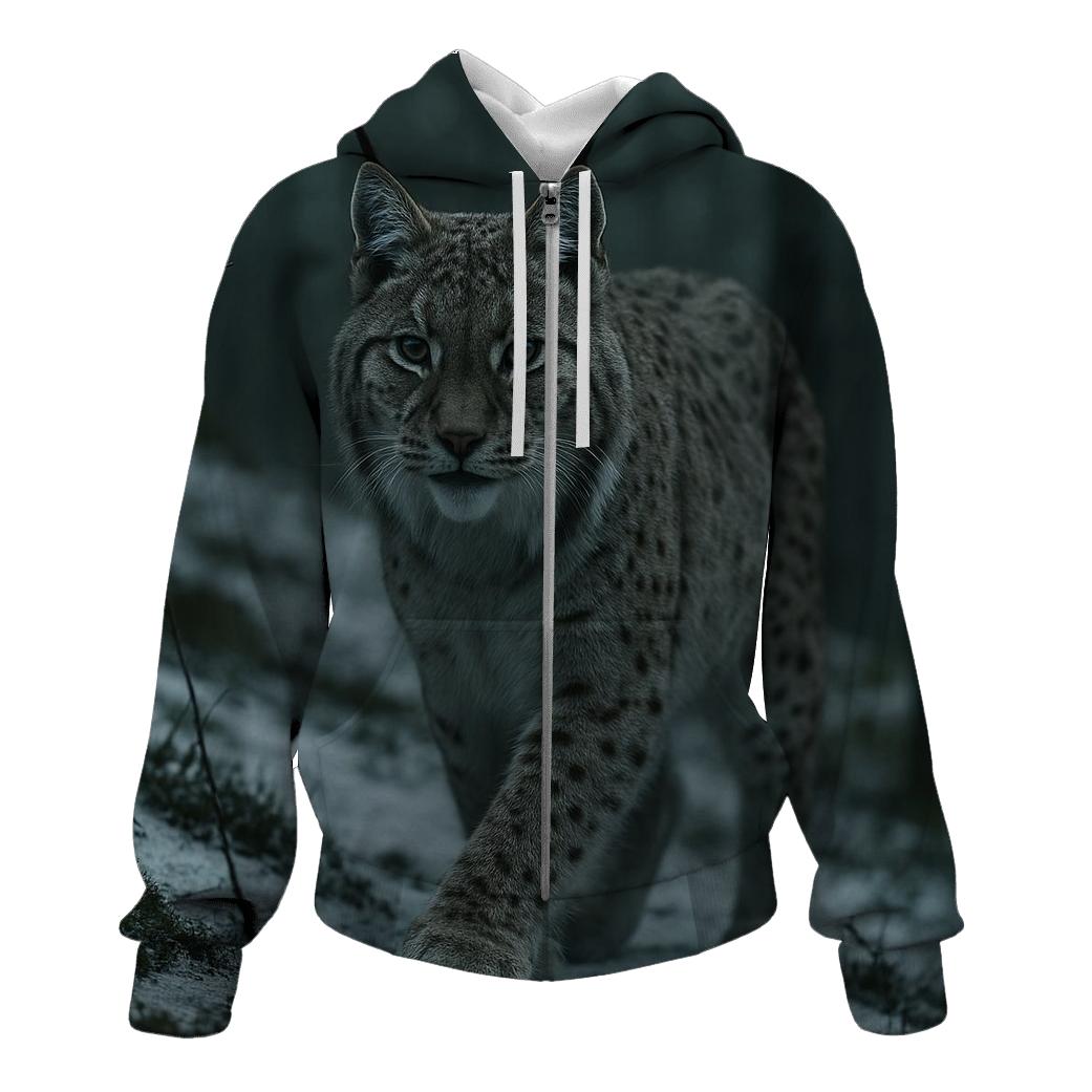 Boreal Stalker Eurasian Lynx premium hoodies