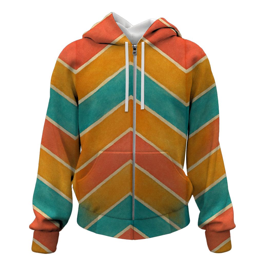 Coral Chevron Accordion hoodie styles