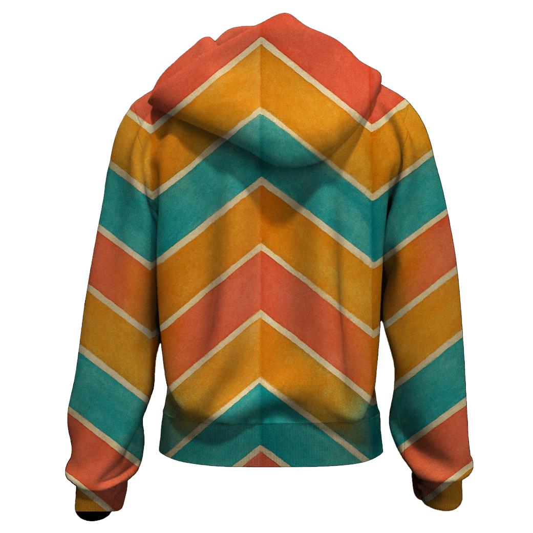 Coral Chevron Accordion hoodie styles
