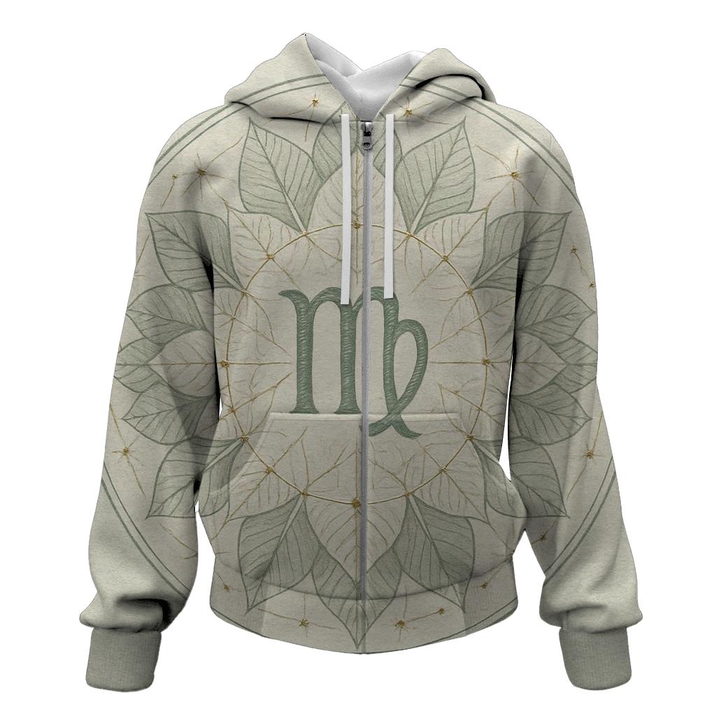 Virgo Earth Mandala Pattern custom hoodies