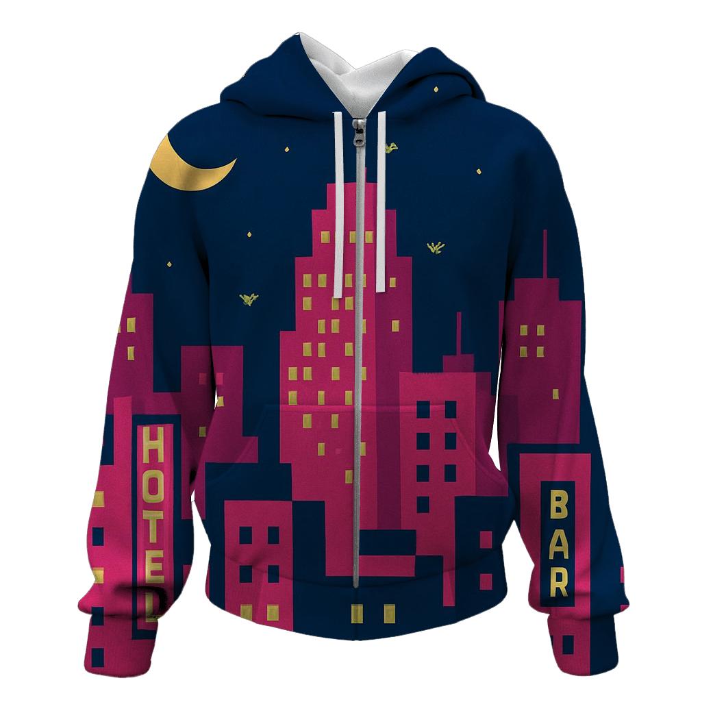 Pixel Skyline Glow hoodie trends