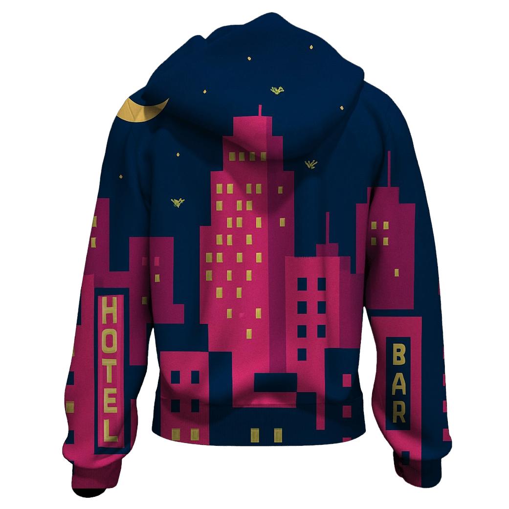 Pixel Skyline Glow hoodie trends