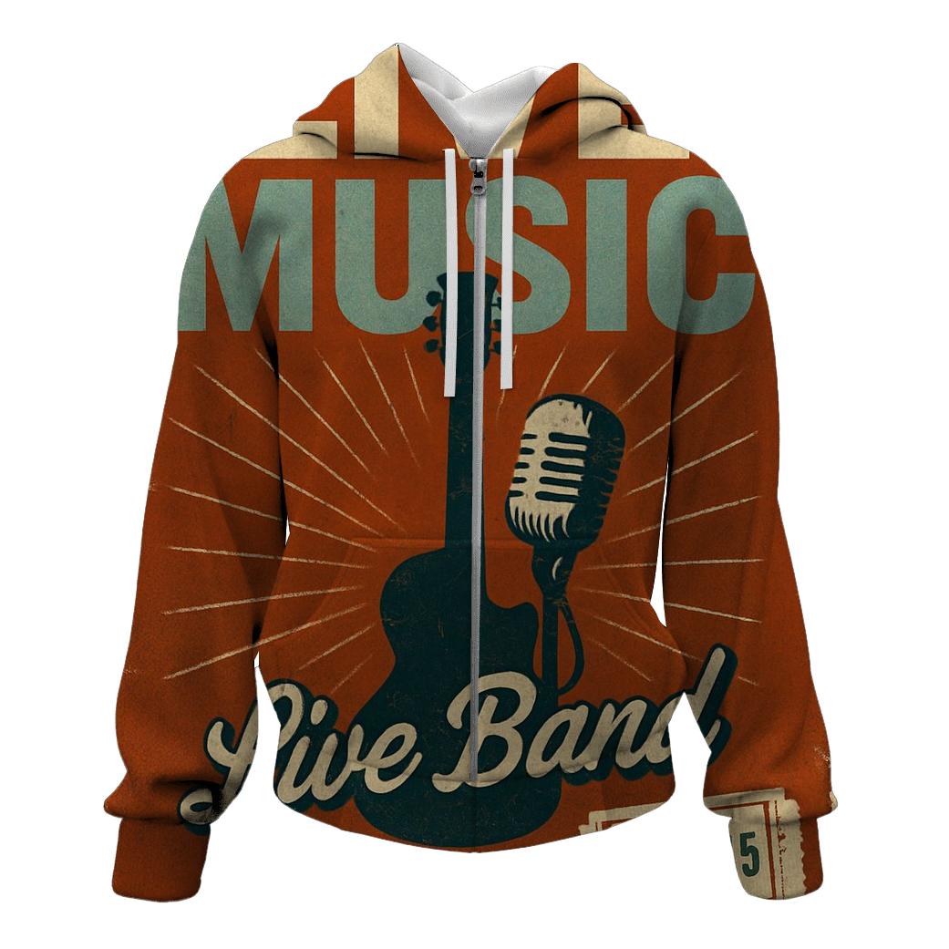 Distressed Concert Poster printed hoodies