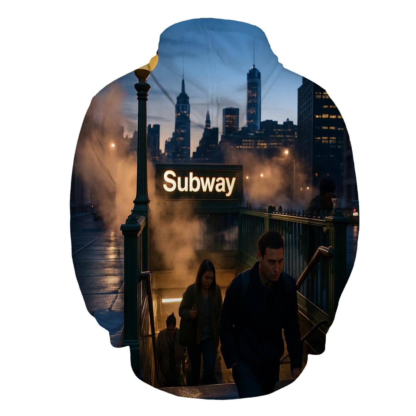 Subway Entrance Twilight Frame heavyweight hoodies
