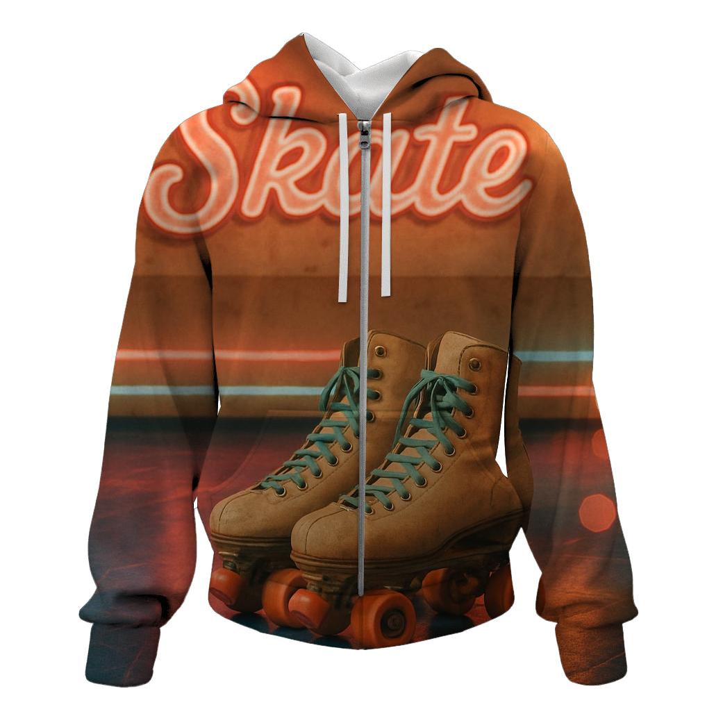 Retro Roller Rink Neon embroidered hoodies