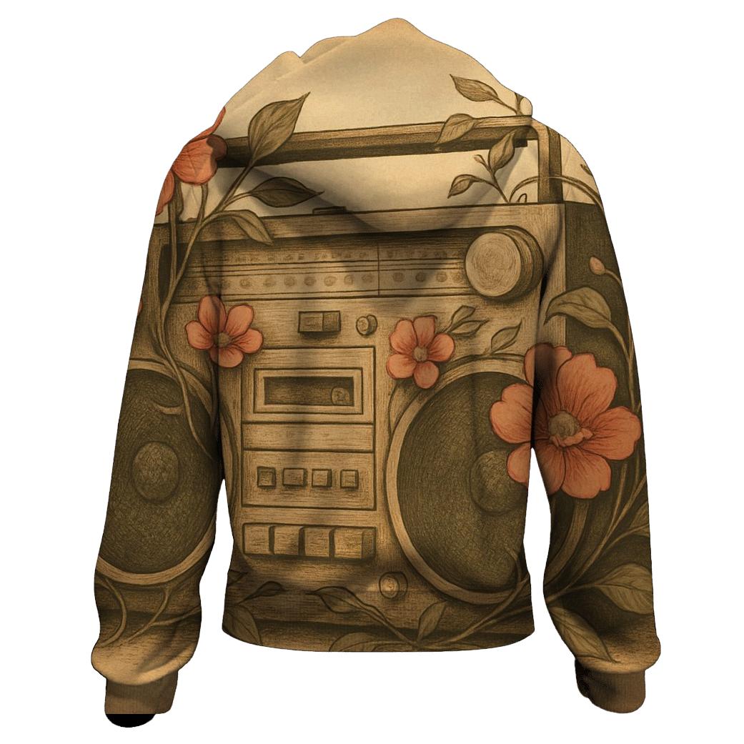 Boombox Floral Remix zip-up hoodies