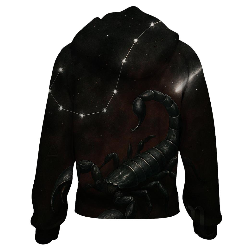 Scorpio Galactic Scorpion Design embroidered hoodies
