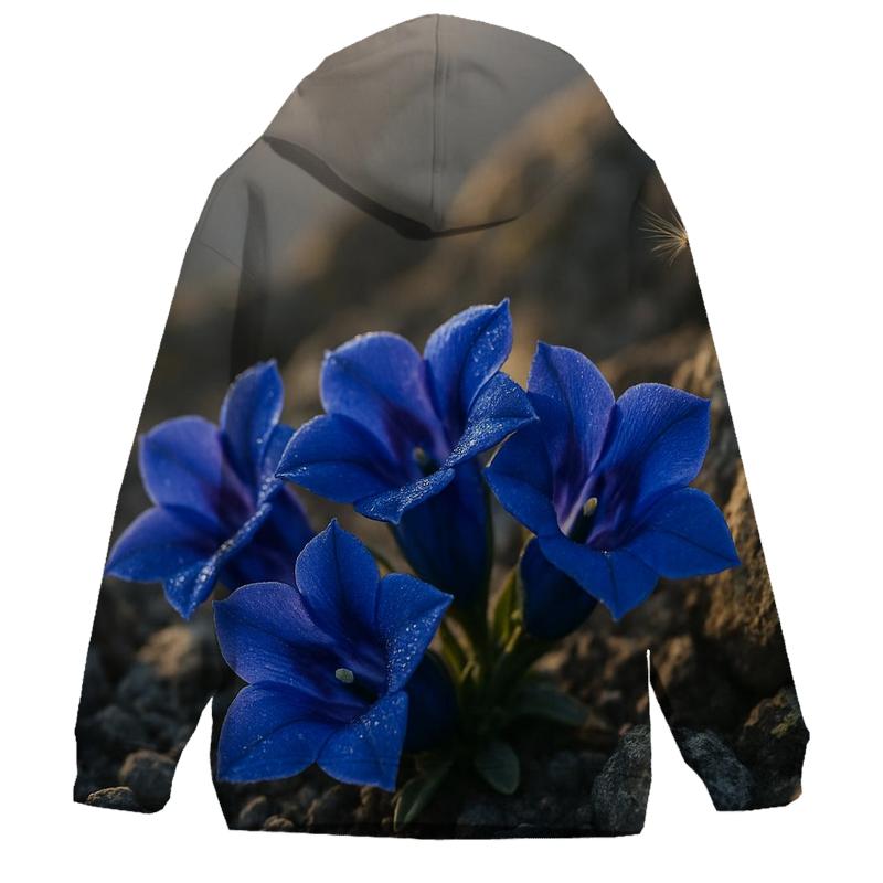 Sunlit Alpine Gentian Cluster hoodie trends
