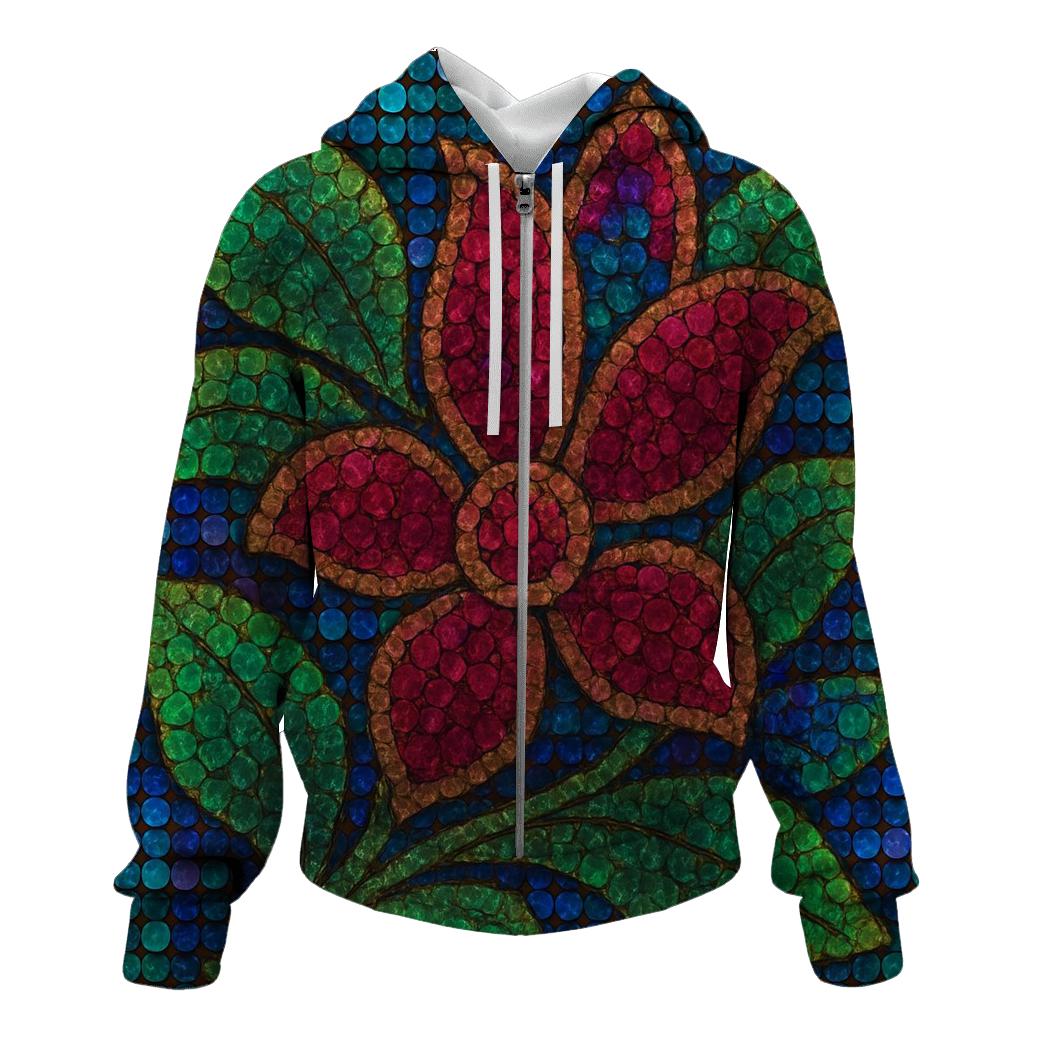 Sequin Garden Mosaic printed hoodies