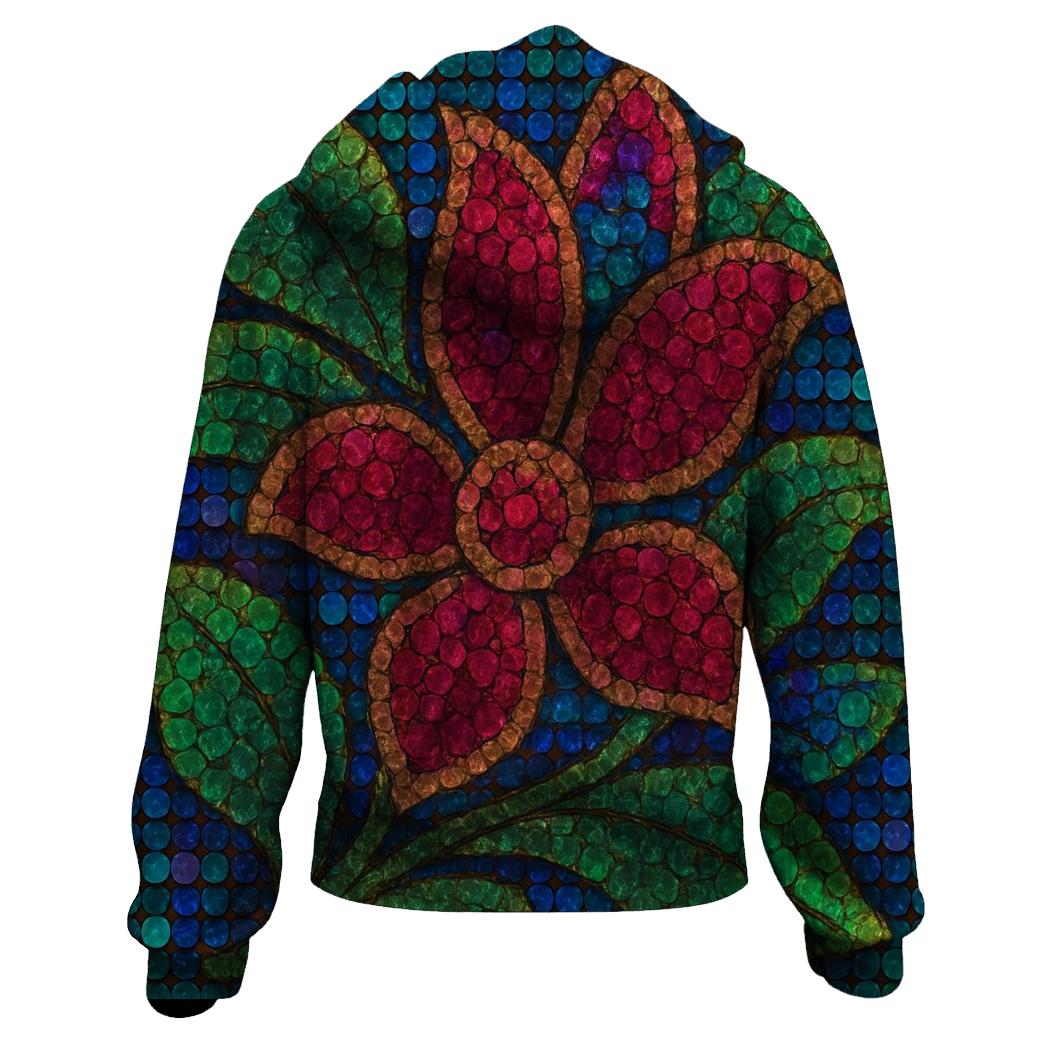 Sequin Garden Mosaic printed hoodies
