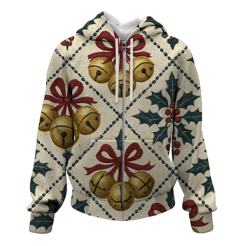 Sleigh Bell Crisscross Design lightweight hoodies