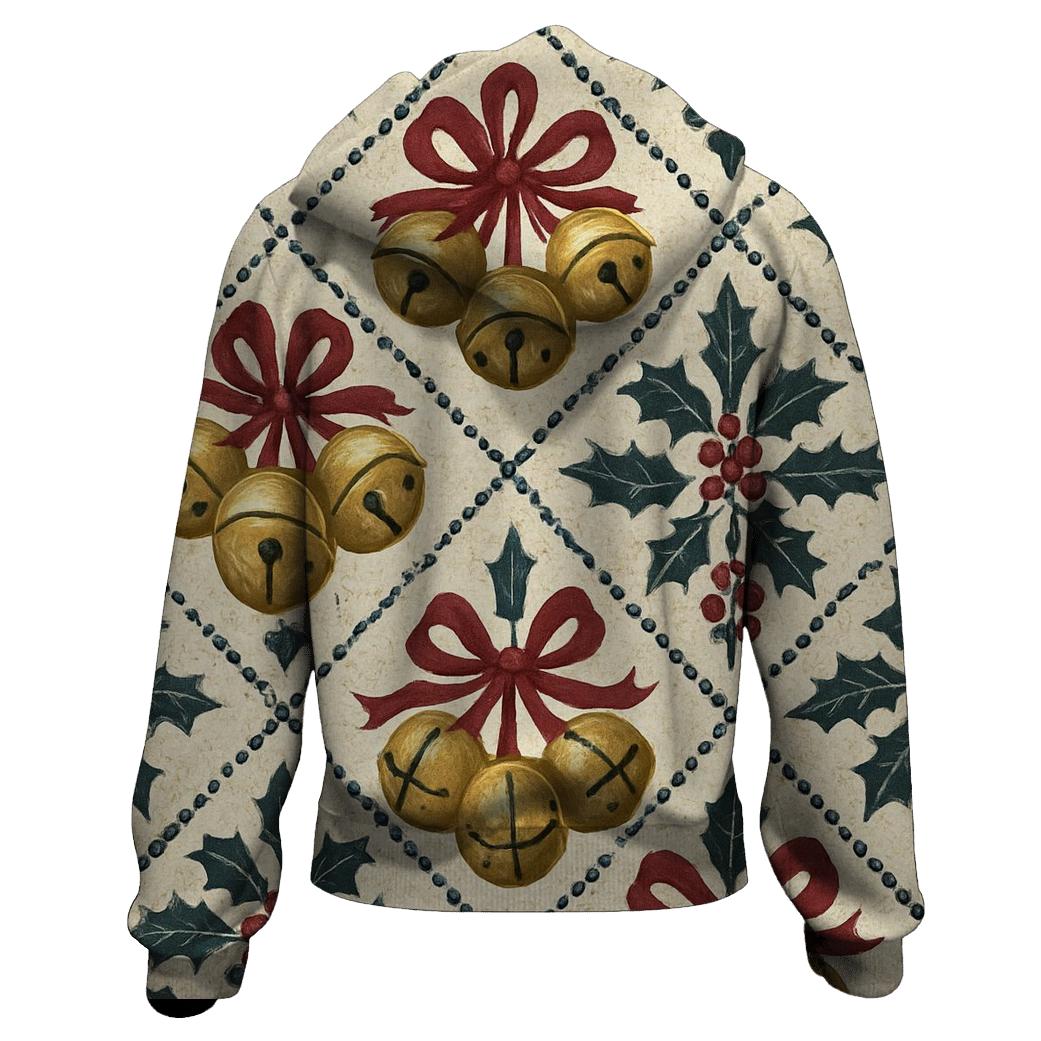 Sleigh Bell Crisscross Design lightweight hoodies