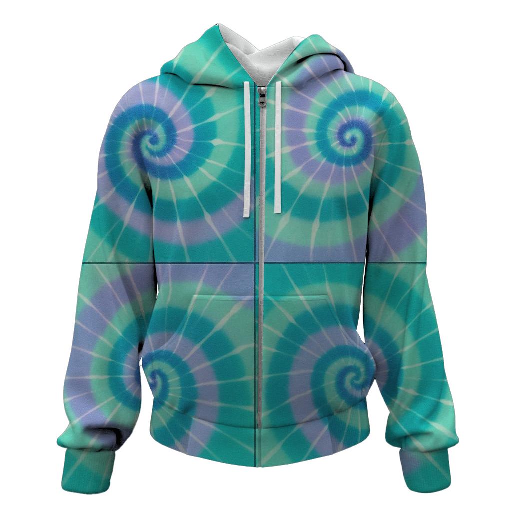 Radiant Spiral Quartet zip-up hoodies