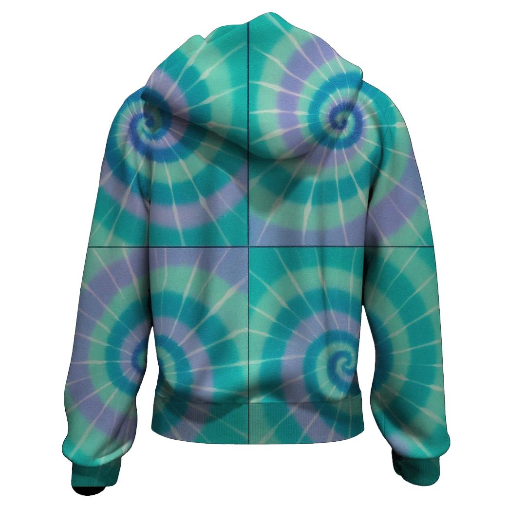 Radiant Spiral Quartet zip-up hoodies