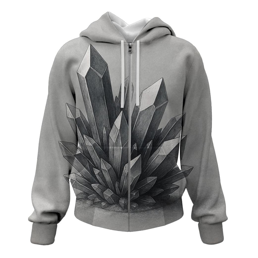 Silver Frost Geometry premium hoodies
