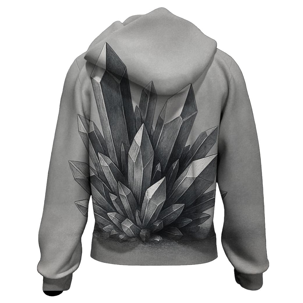 Silver Frost Geometry premium hoodies