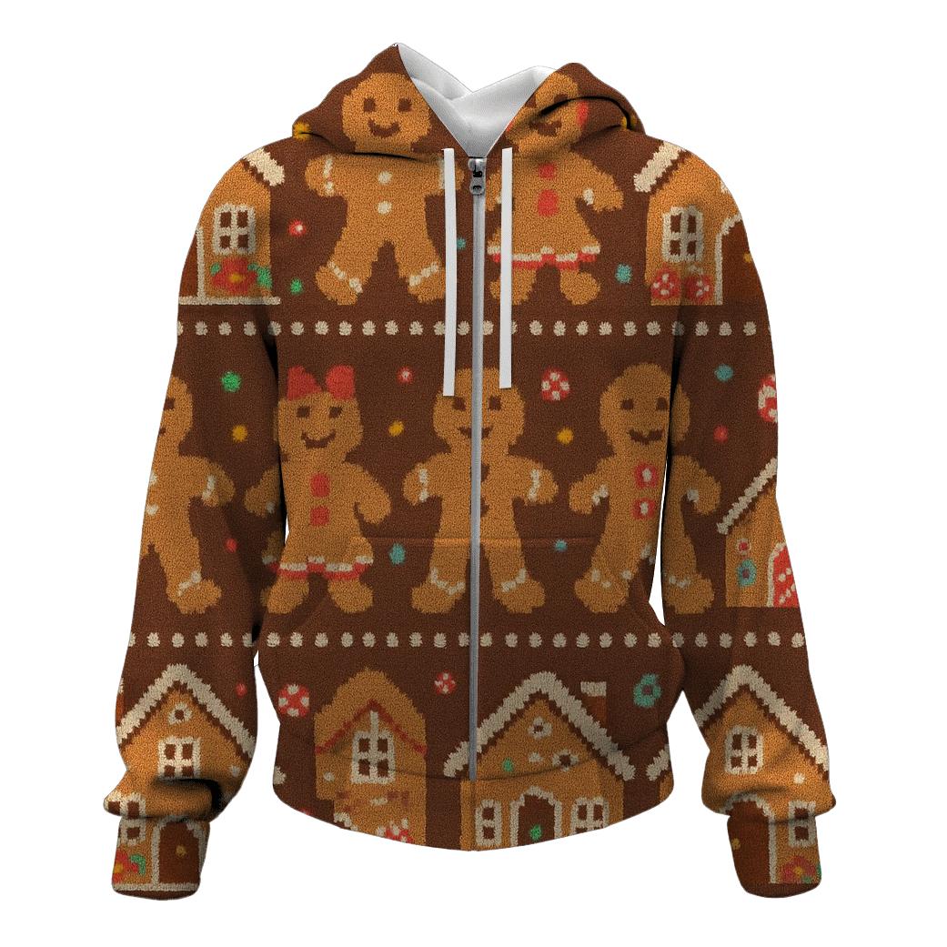 Gingerbread Village Parade Design embroidered hoodies