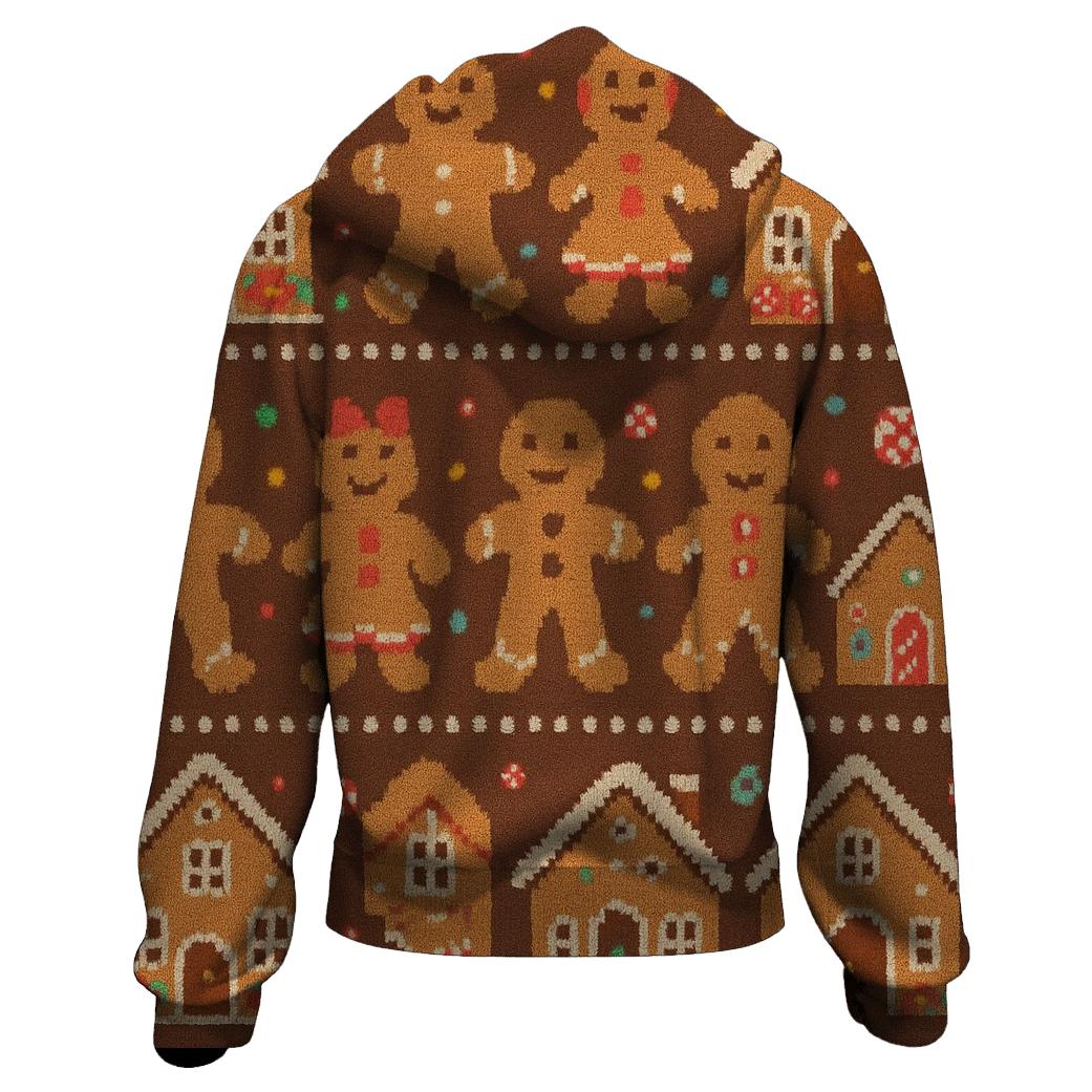 Gingerbread Village Parade Design embroidered hoodies