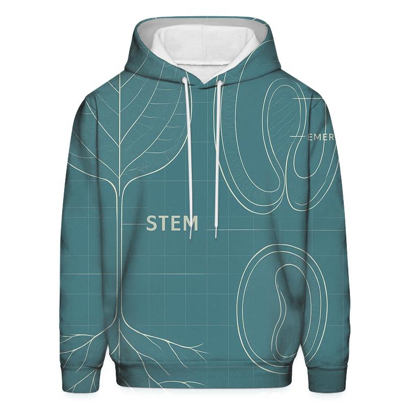 Minimalist Botanical Blueprint heavyweight hoodies