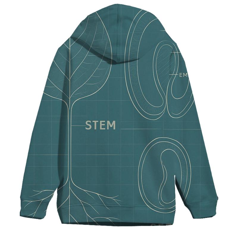 Minimalist Botanical Blueprint heavyweight hoodies