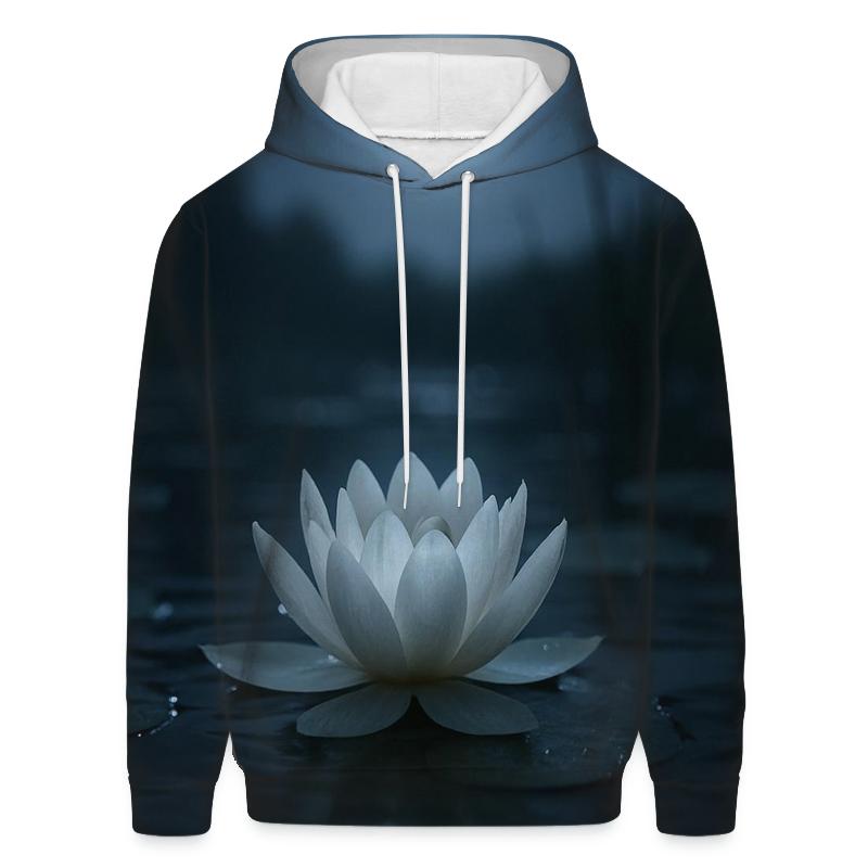 Nocturnal Moonlit Water Lily heavyweight hoodies