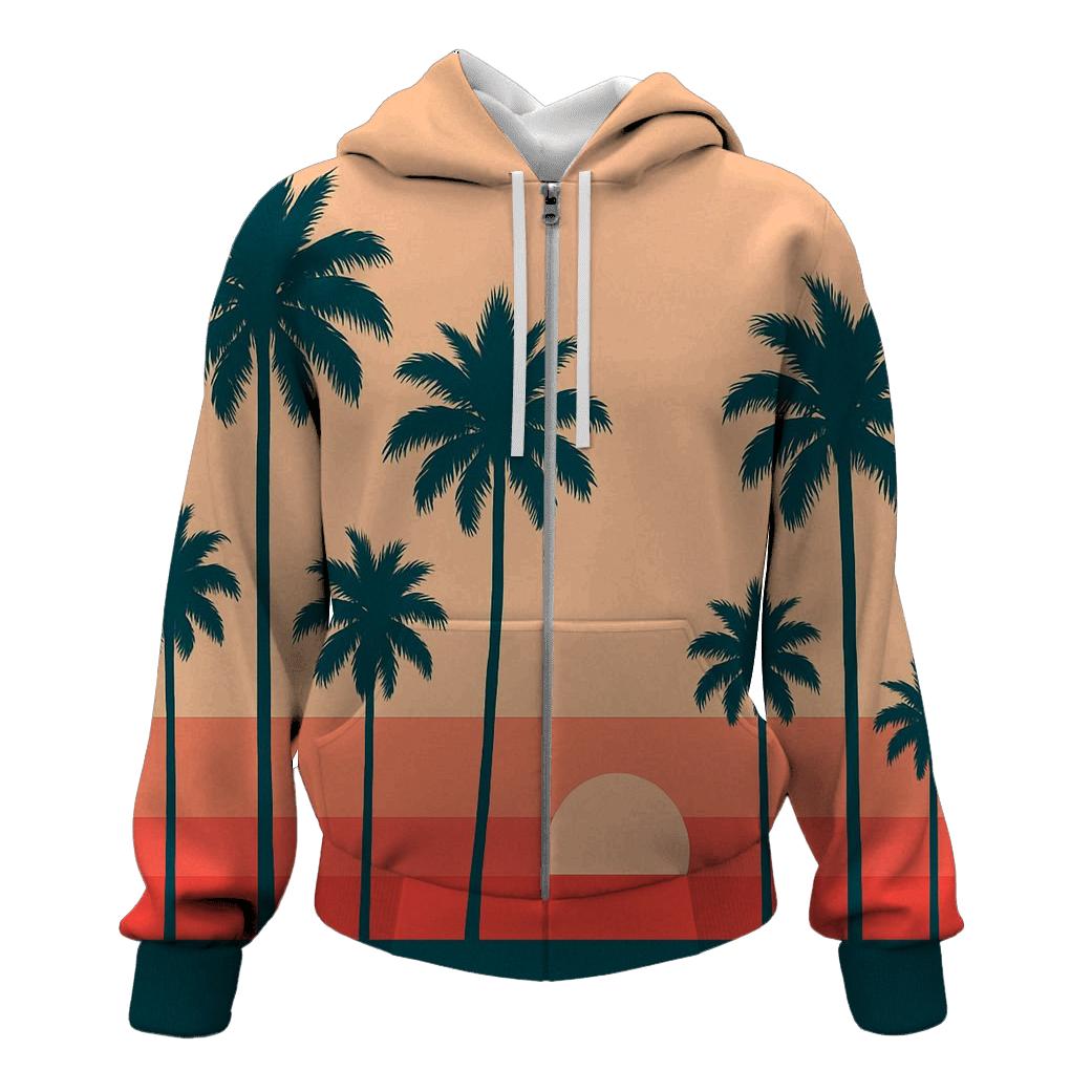 Sunset Palm Stripes hoodie styles