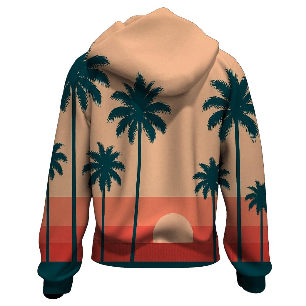 Sunset Palm Stripes hoodie styles