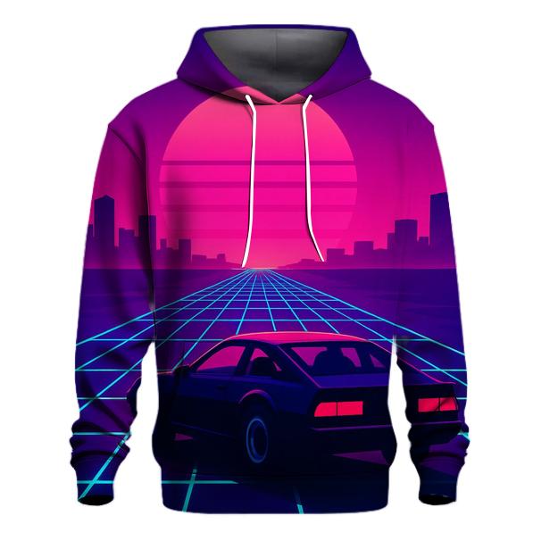 Neon Grid Sunset lightweight hoodies