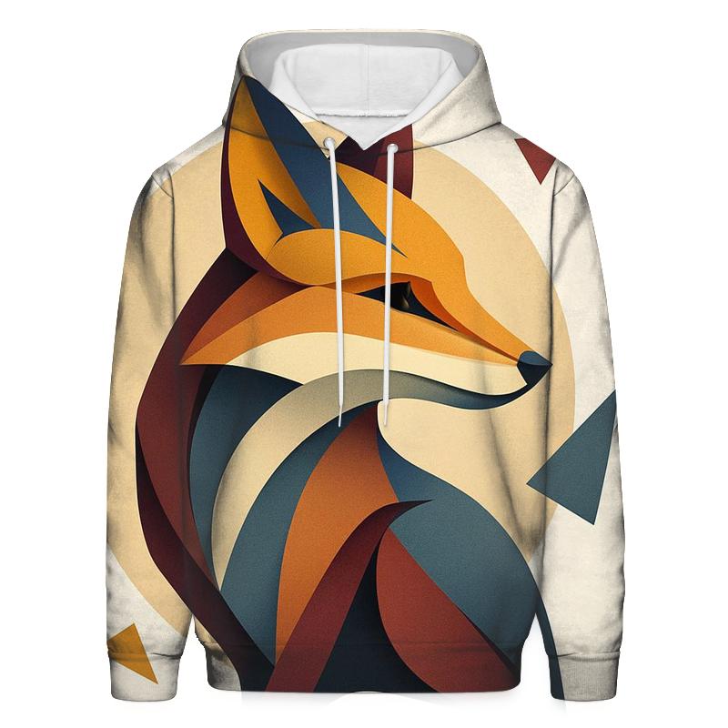 Abstract Geometry Fox lightweight hoodies