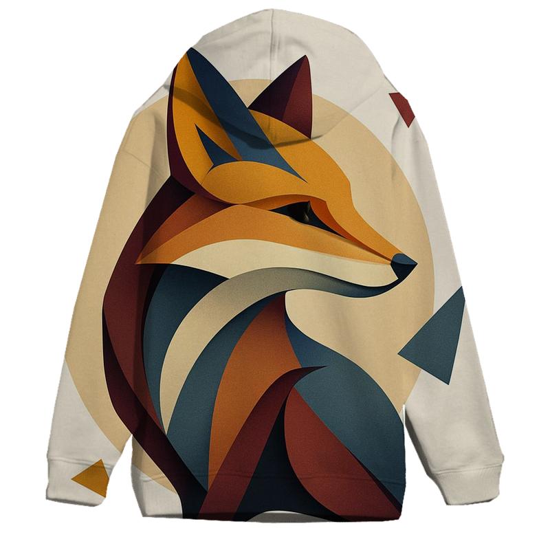Abstract Geometry Fox lightweight hoodies