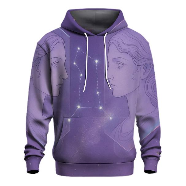 Ethereal Gemini Twin Portrait custom hoodies
