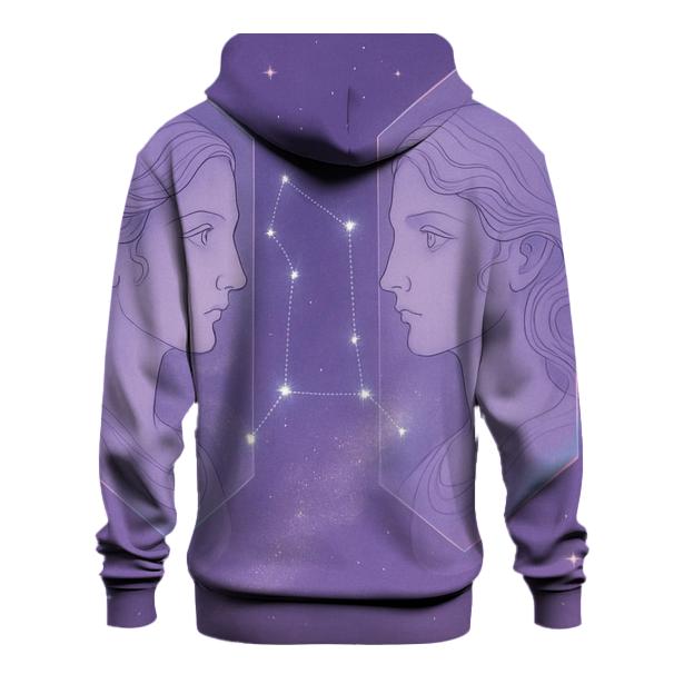 Ethereal Gemini Twin Portrait custom hoodies