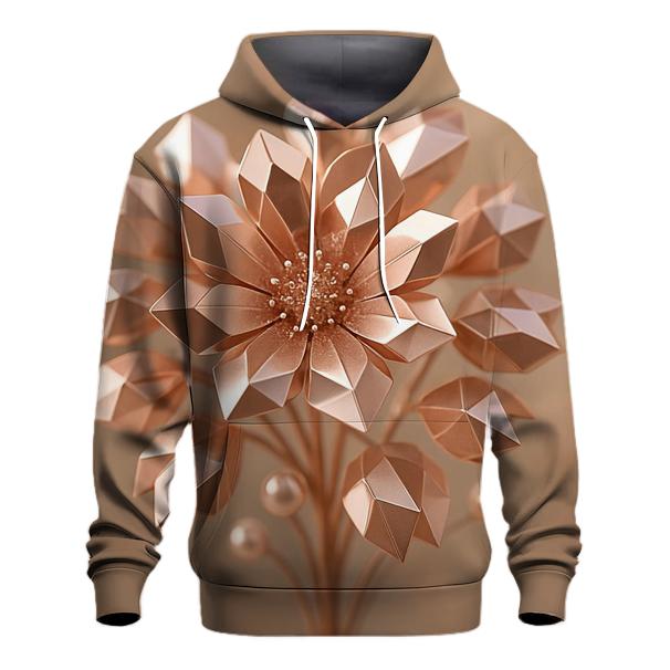 Rose Gold Facet Bloom graphic hoodies