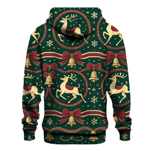 Kitschy Reindeer Carousel Design embroidered hoodies