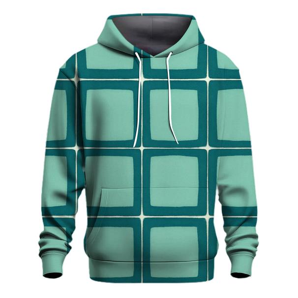 Teal Itajime Grid pullover hoodies