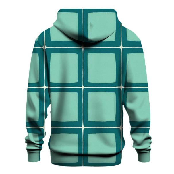 Teal Itajime Grid pullover hoodies