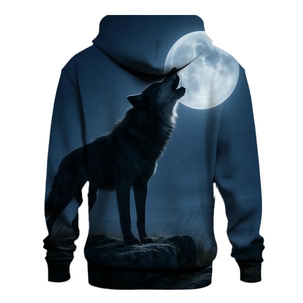 Lunar Shadow Lone Howl printed hoodies
