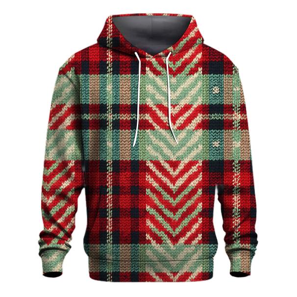 Retro Candy Cane Plaid Design lightweight hoodies