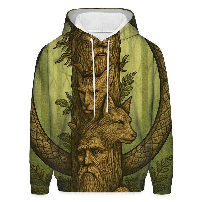 Forest Ancestor Ouroboros Totem embroidered hoodies