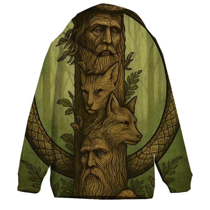 Forest Ancestor Ouroboros Totem embroidered hoodies