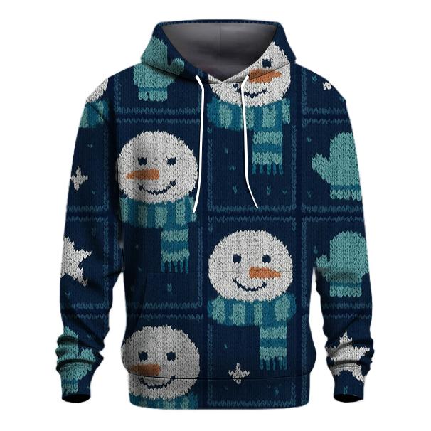 Snowman Scarf Grid Design embroidered hoodies