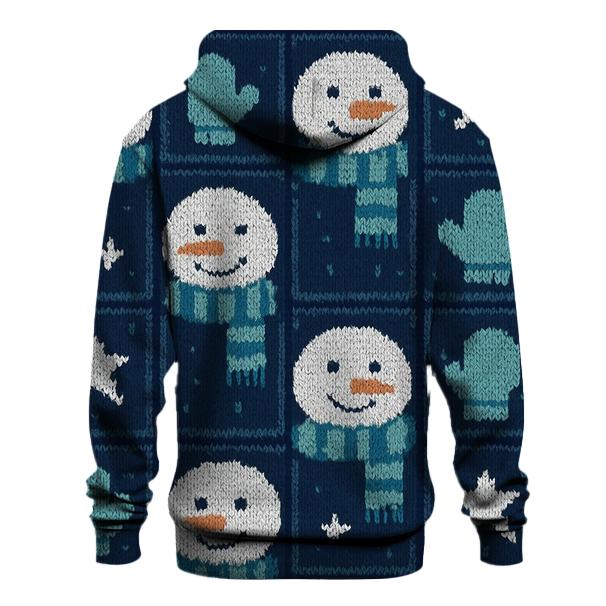 Snowman Scarf Grid Design embroidered hoodies