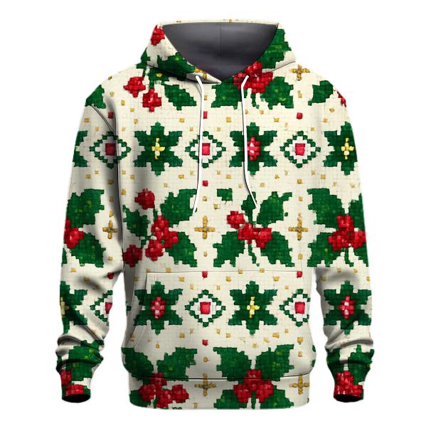 Holly Berry Dot Matrix Design heavyweight hoodies