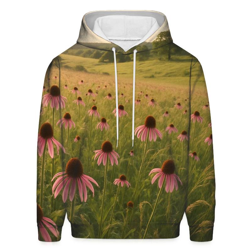 Prairie Coneflower Meadow Sweep zip-up hoodies