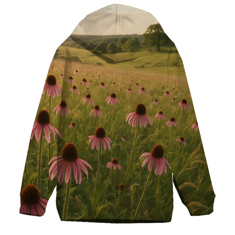 Prairie Coneflower Meadow Sweep zip-up hoodies