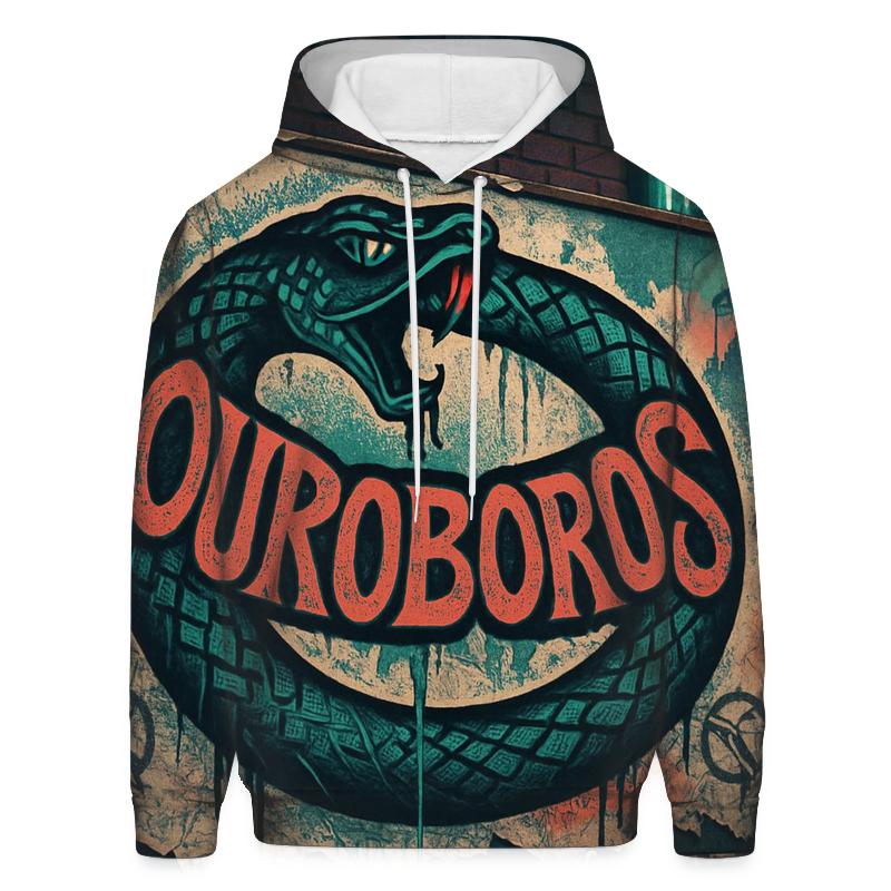 Urban Graffiti Ouroboros Banner zip-up hoodies