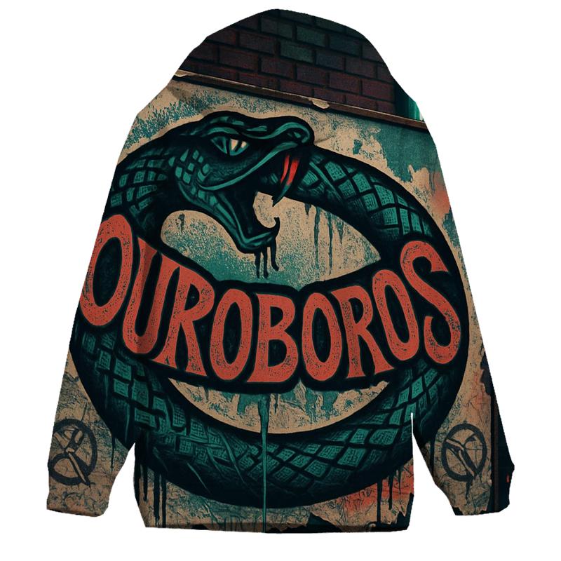 Urban Graffiti Ouroboros Banner zip-up hoodies