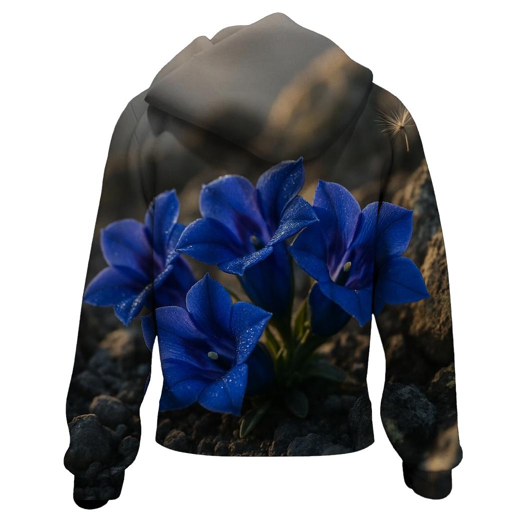Sunlit Alpine Gentian Cluster hoodies fashion