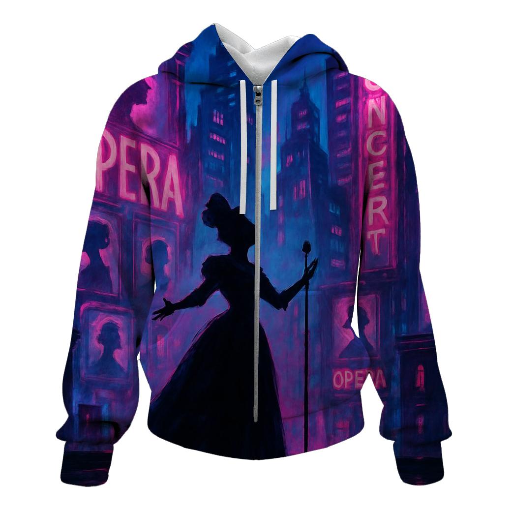 Neon Cyber Opera printed hoodies